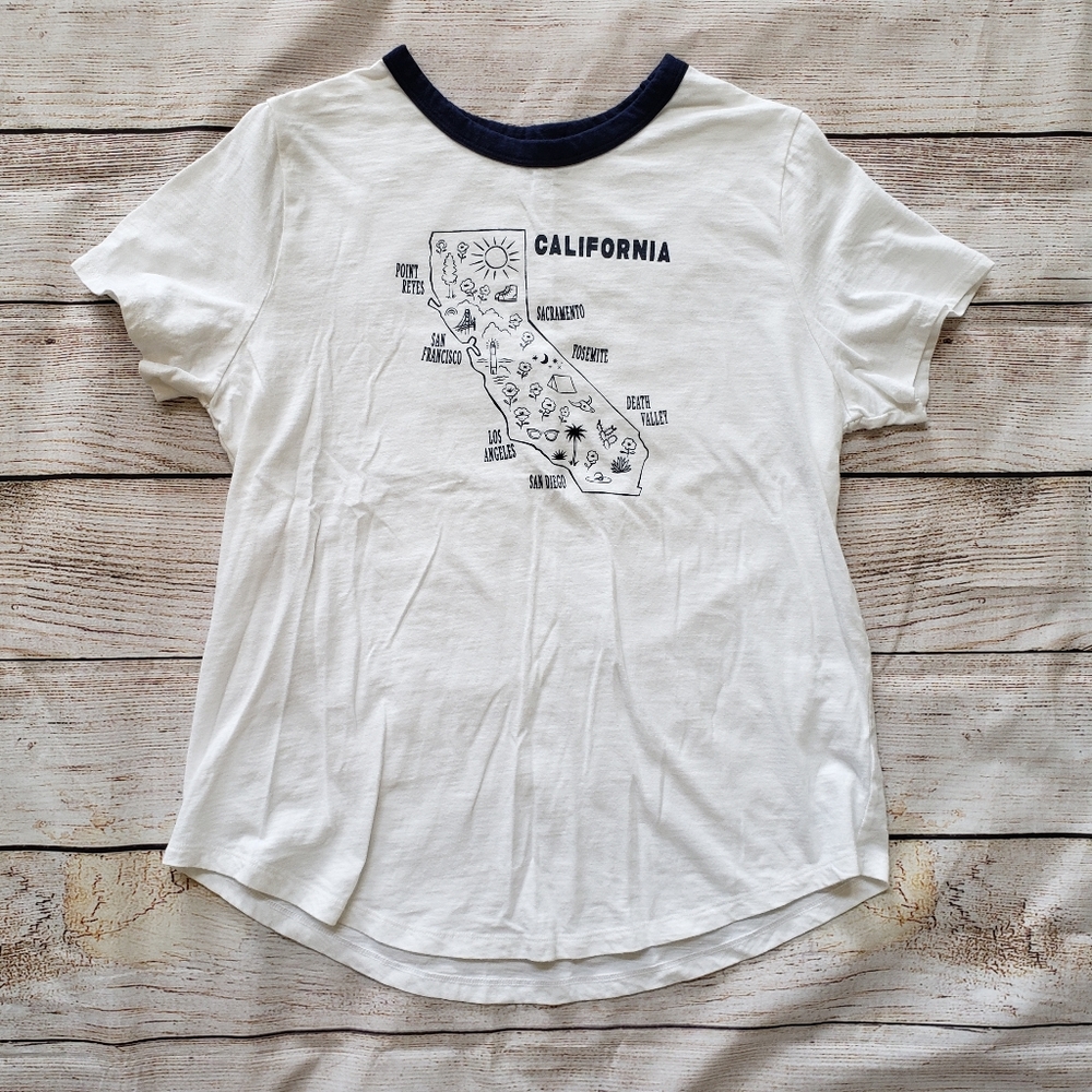 Old Navy California State Blue Hem Tee L